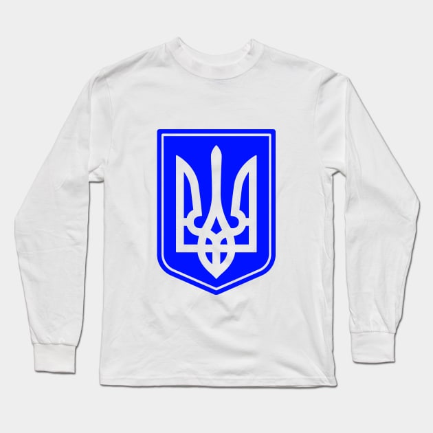 Ukraine trident on shield Long Sleeve T-Shirt by AlexanderZam